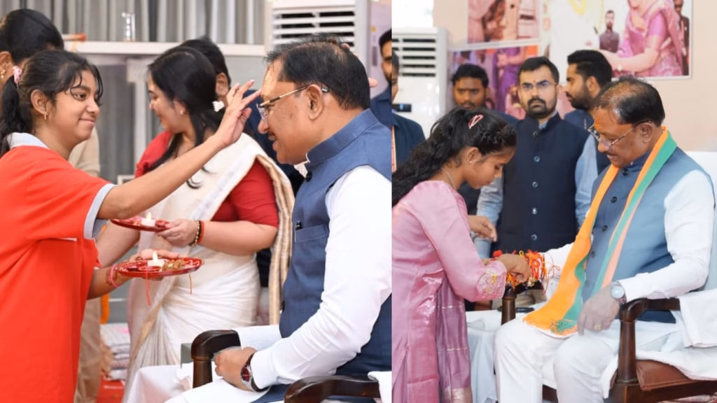 राखी के रंग में रंगा CM हाउस: बहनों ने सीएम साय की कलाई पर बांधा रक्षा सूत्र, बोले- आपका स्नेह मेरी ताकत 2 cm1